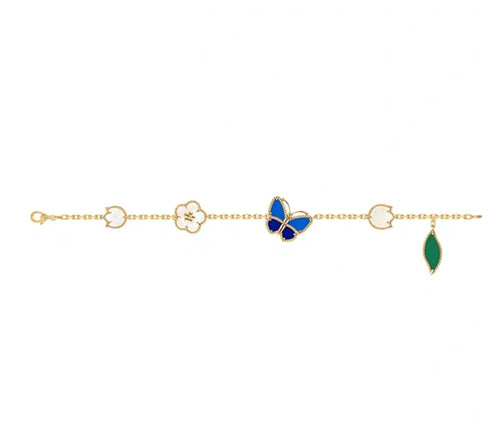 [Sophire Jewelry ]LUCKY SPRING GOLD BLUESTONE WHITE MOTHER-OF-PEARL BRACELET