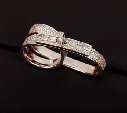 [Sophire Jewelry]NEW STYLE FULL CIRCLE DOUBLE DIAMOND RING