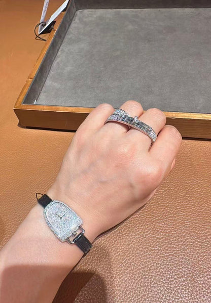 [Sophire Jewelry]NEW STYLE FULL CIRCLE DOUBLE DIAMOND RING