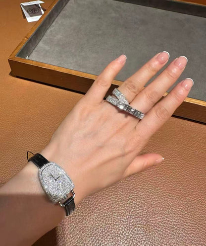 [Sophire Jewelry]NEW STYLE FULL CIRCLE DOUBLE DIAMOND RING