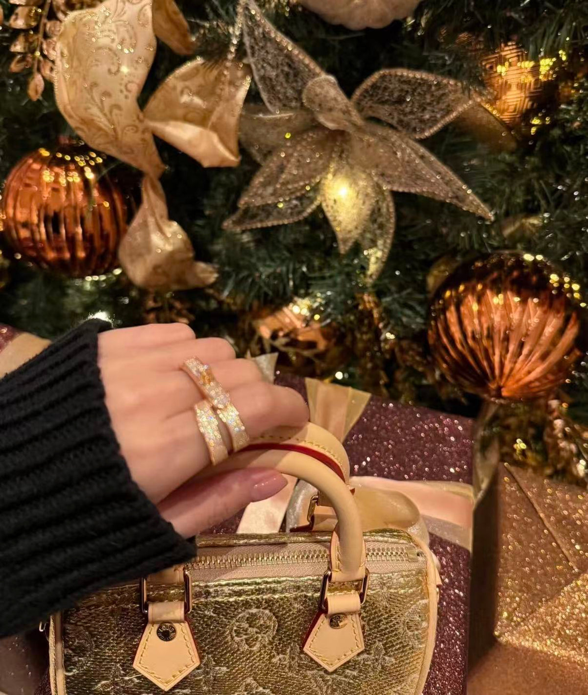 [Sophire Jewelry]NEW STYLE FULL CIRCLE DOUBLE DIAMOND RING