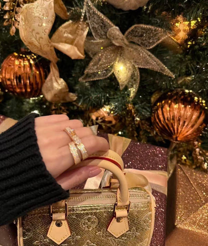 [Sophire Jewelry]NEW STYLE FULL CIRCLE DOUBLE DIAMOND RING
