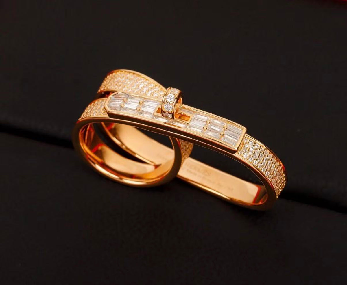 [Sophire Jewelry]NEW STYLE FULL CIRCLE DOUBLE DIAMOND RING