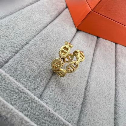 [Sophire Jewelry]GLOSSY FINISH SQUARE COMBINATION DOUBLE-LAYER PIG NOSE RING