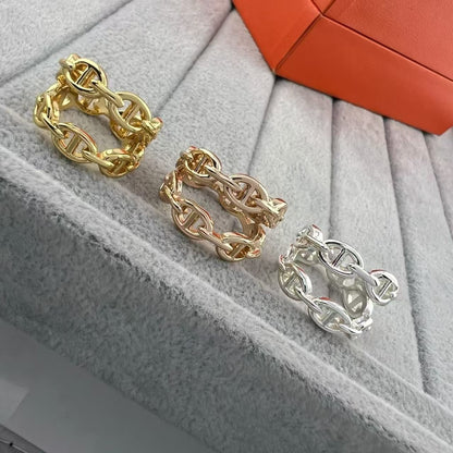 [Sophire Jewelry]GLOSSY FINISH SQUARE COMBINATION DOUBLE-LAYER PIG NOSE RING