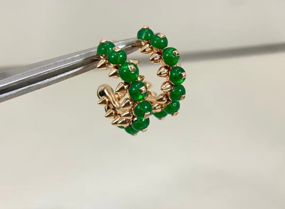 [Sophire Jewelry]CLASH COLLECTION AGATE CHALCEDONY STUD EARRINGS