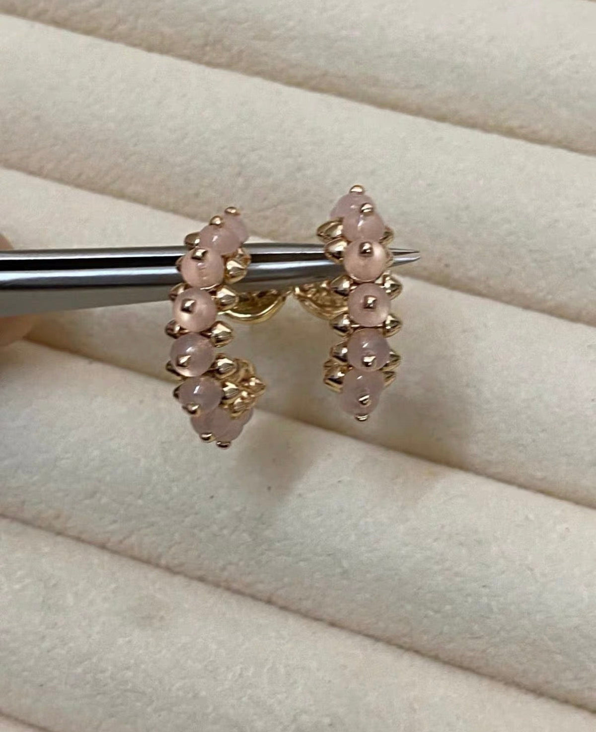 [Sophire Jewelry]CLASH COLLECTION AGATE CHALCEDONY STUD EARRINGS