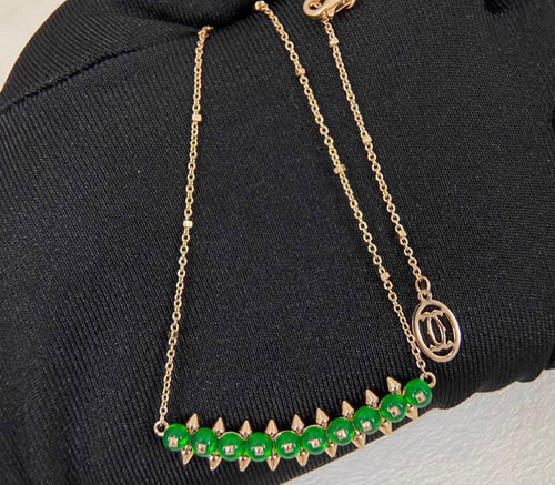 [Sophire Jewelry]CLASH COLLECTION AGATE CHALCEDONY STUD NECKLACE