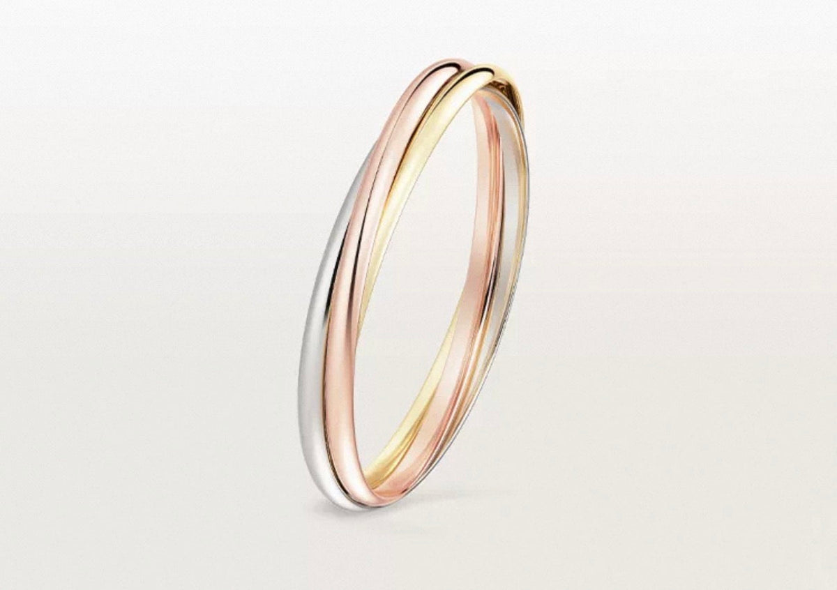 [Sophire]TRINITY COLLECTION CLASSIC THREE-COLOUR GOLD TRIPLE BAND BANGLE