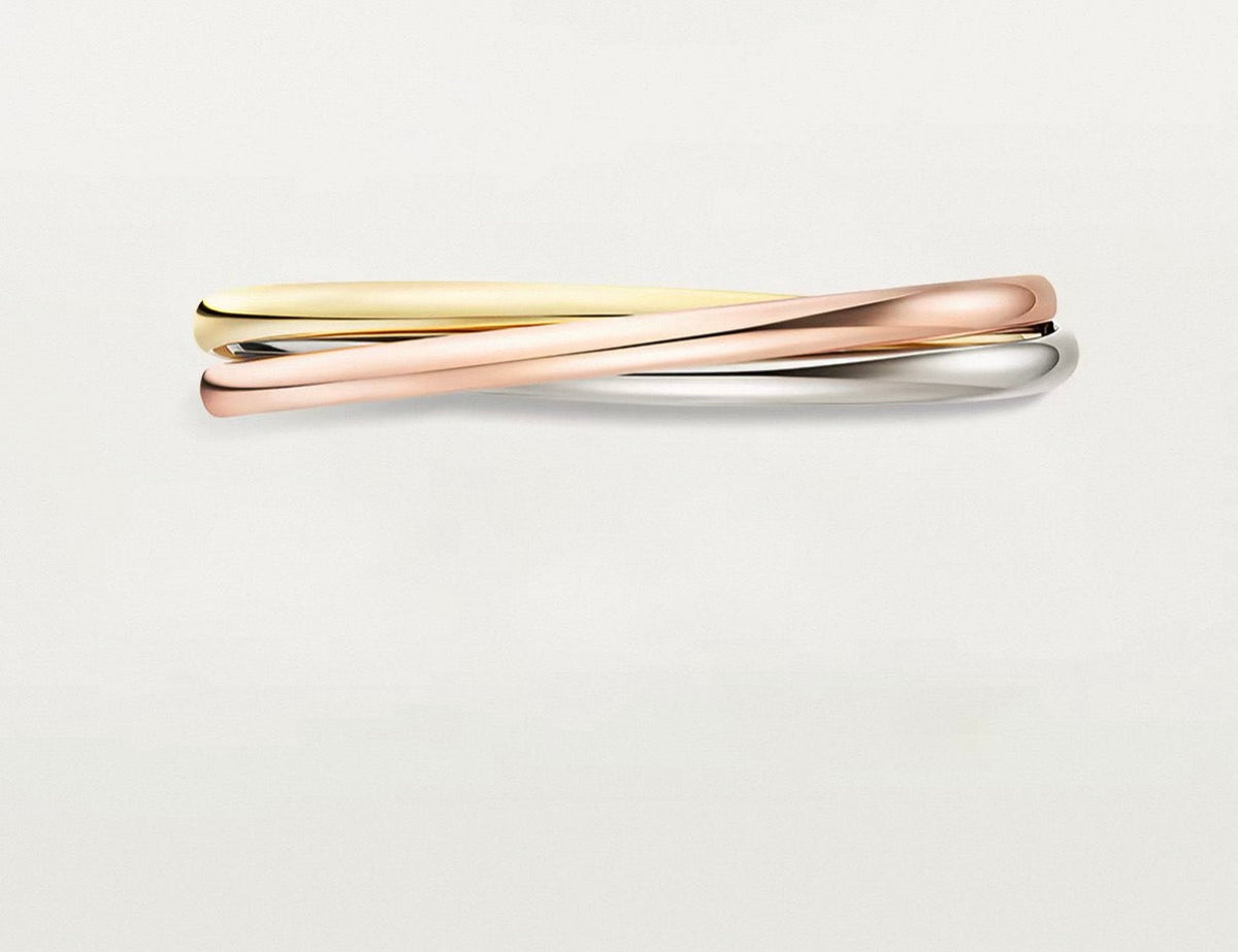 [Sophire]TRINITY COLLECTION CLASSIC THREE-COLOUR GOLD TRIPLE BAND BANGLE