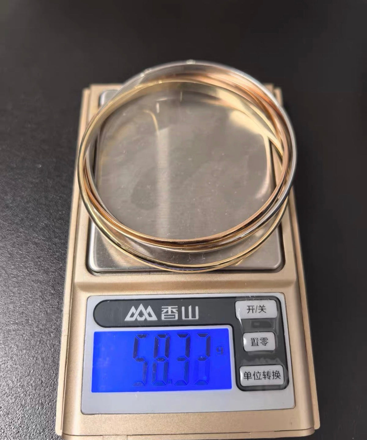 [Sophire]TRINITY COLLECTION CLASSIC THREE-COLOUR GOLD TRIPLE BAND BANGLE