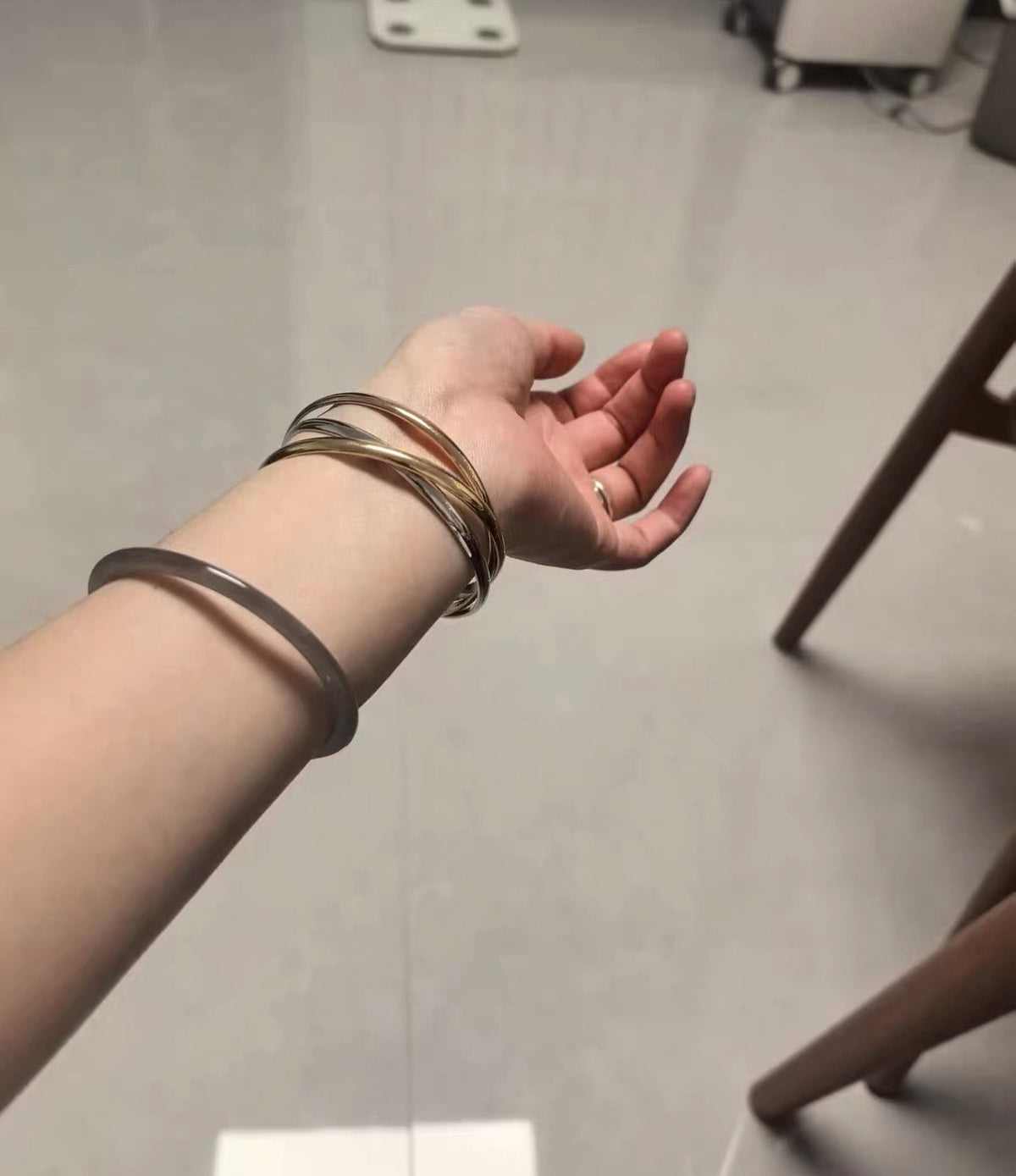 [Sophire]TRINITY COLLECTION CLASSIC THREE-COLOUR GOLD TRIPLE BAND BANGLE
