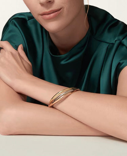 [Sophire]TRINITY COLLECTION CLASSIC THREE-COLOUR GOLD TRIPLE BAND BANGLE