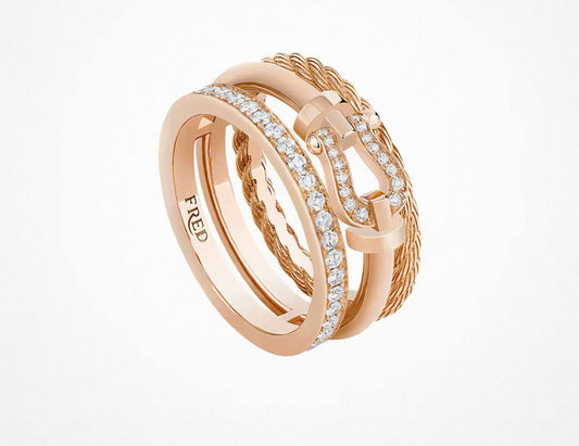 [Sophire Jewelry]FORCE 10 RISE SERIES LARGE-SIZED 18K GOLD HALF-SET DIAMOND RING