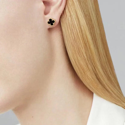 [Sophire Jewelry ]CLOVER MINI 9.5MM BLACK MOP EARRINGS