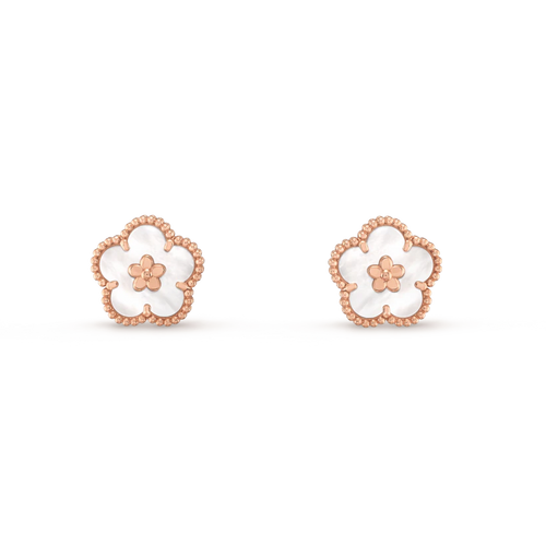 [Sophire Jewelry ]LUCKY PINK GOLD WHITE MOP EARRINGS