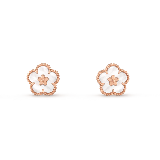 [Sophire Jewelry ]LUCKY PINK GOLD WHITE MOP EARRINGS