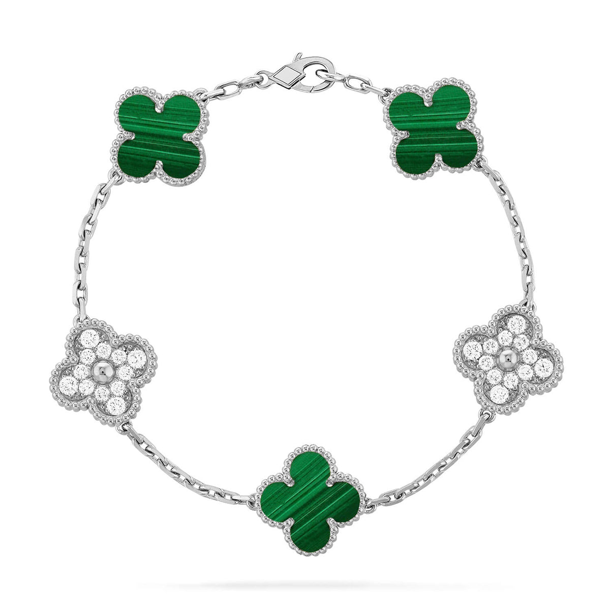 [Sophire Jewelry ] CLOVER 5 MOTIF MALACHITE BRACELET COLLECTION
