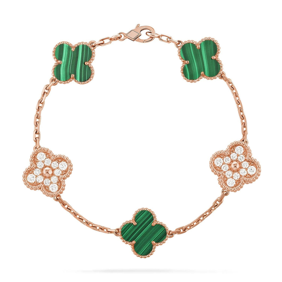 [Sophire Jewelry ] CLOVER 5 MOTIF MALACHITE BRACELET COLLECTION