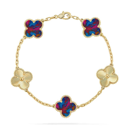 [Sophire Jewelry ]CLOVER 5 MOTIF COLOR GEMSTONES BRACELET COLLECTION