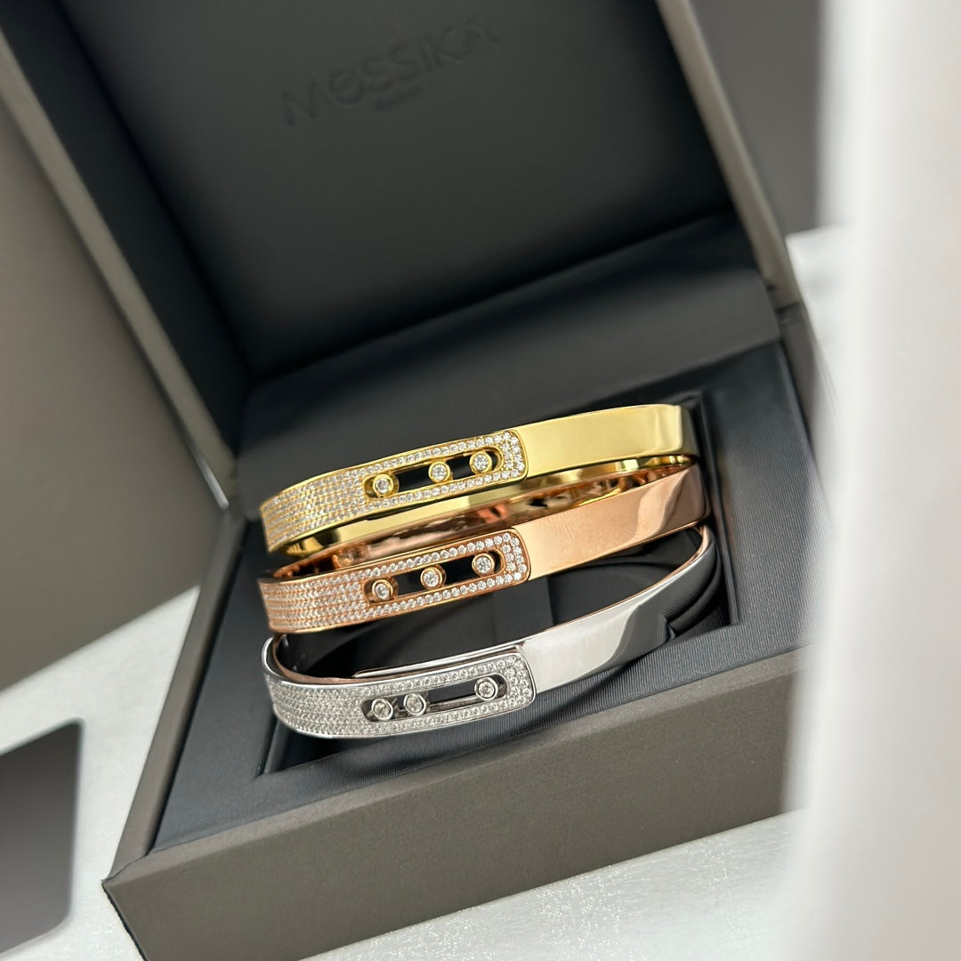 [Sophire Jewelry]Move Noa Rose Gold Pavé Diamond Bangle Bracelet