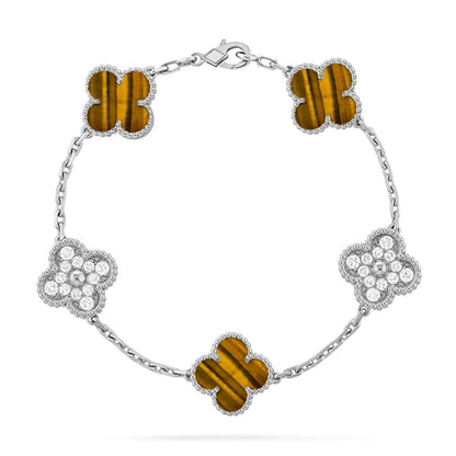 [Sophire Jewelry ] CLOVER 5 MOTIFS TIGER EYE BRACELET COLLECTION