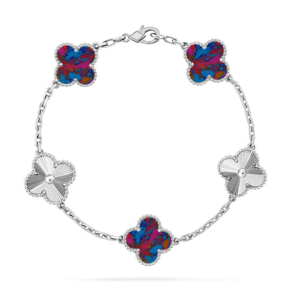 [Sophire Jewelry ]CLOVER 5 MOTIF COLOR GEMSTONES BRACELET COLLECTION