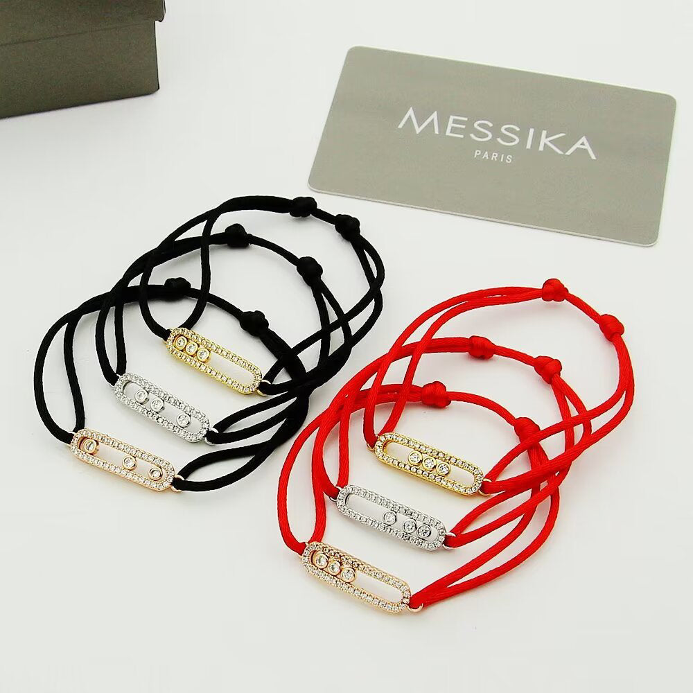 [Sophire Jewelry]Messika Care(s) pink cord pavé bracelet