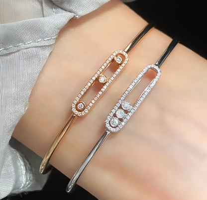 [Sophire Jewelry]Move Pavé Diamond Bangle Bracelet M