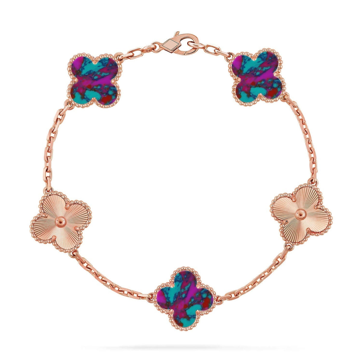 [Sophire Jewelry ]CLOVER 5 MOTIF COLOR GEMSTONES BRACELET COLLECTION