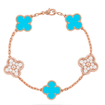 [Sophire Jewelry ] CLOVER 5 MOTIF TURQUOISE BRACELET COLLECTION