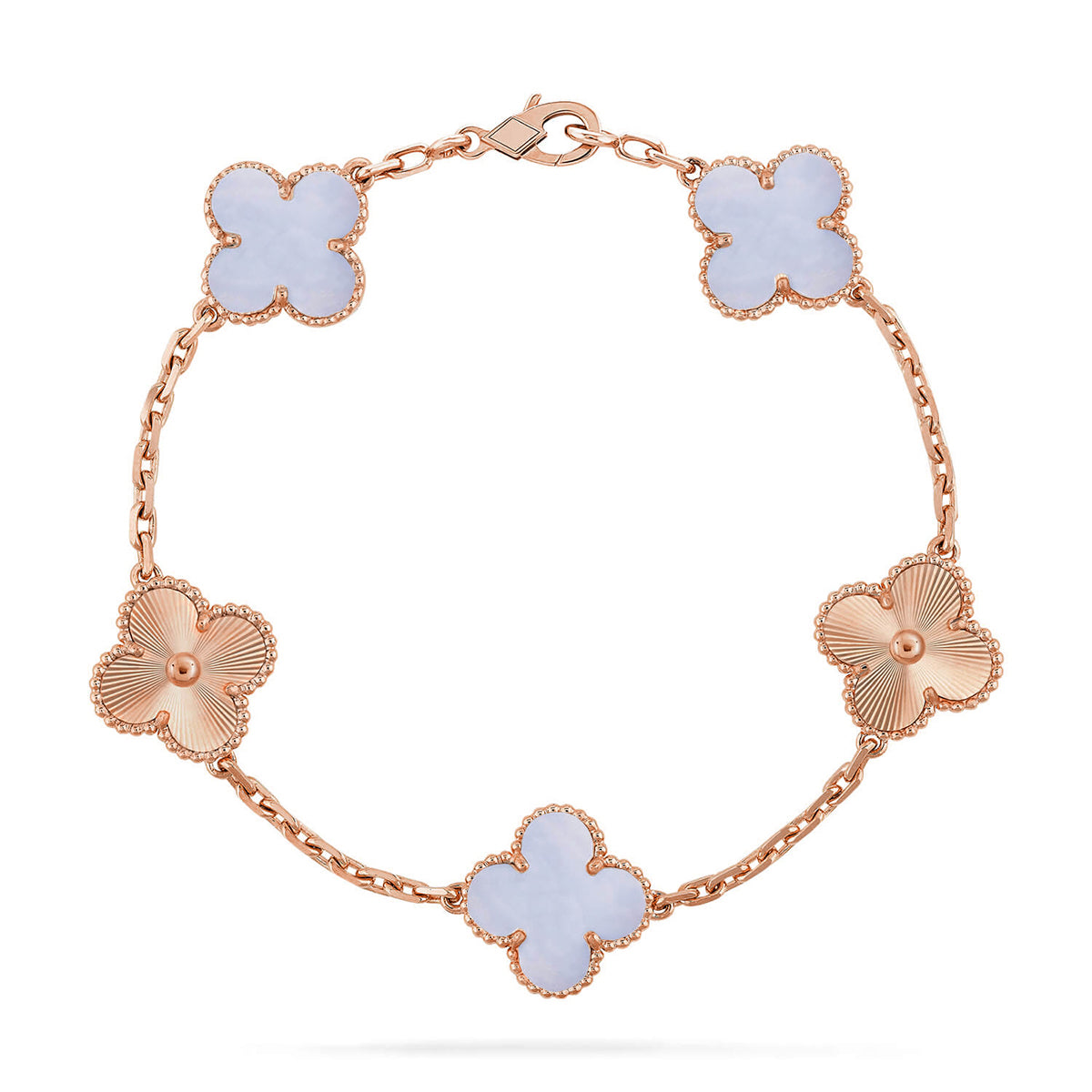 [Sophire Jewelry ] CLOVER 5 MOTIF PURPLE CHALCEDONY BRACELET COLLECTION