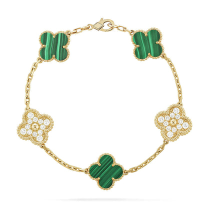 [Sophire Jewelry ] CLOVER 5 MOTIF MALACHITE BRACELET COLLECTION