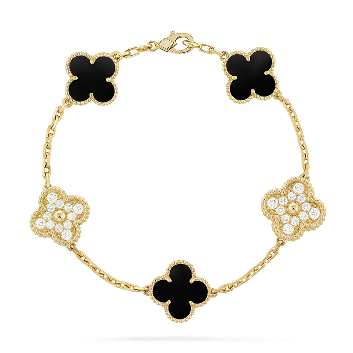 [Sophire Jewelry ] CLOVER 5 MOTIF ONYXS BRACELET COLLECTION