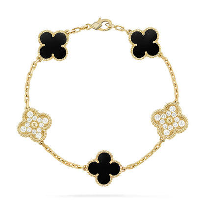 [Sophire Jewelry ] CLOVER 5 MOTIF ONYXS BRACELET COLLECTION