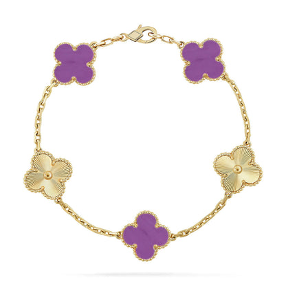 [Sophire Jewelry ] CLOVER 5 MOTIF VIOLET BRACELET COLLECTION