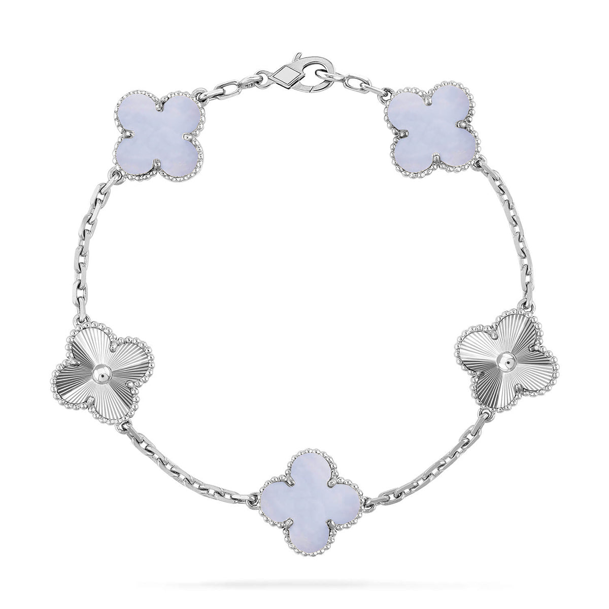 [Sophire Jewelry ] CLOVER 5 MOTIF PURPLE CHALCEDONY BRACELET COLLECTION