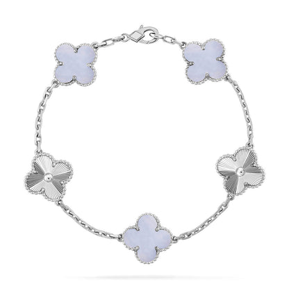 [Sophire Jewelry ] CLOVER 5 MOTIF PURPLE CHALCEDONY BRACELET COLLECTION
