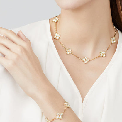 [Sophire Jewelry ]CLOVER 10 MOTIFS DIAMOND NECKLACE