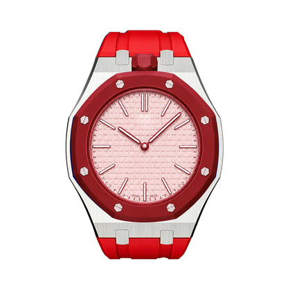 [Sophire]OAK POP ORANGE-RED STEEL SILICONE STRAP