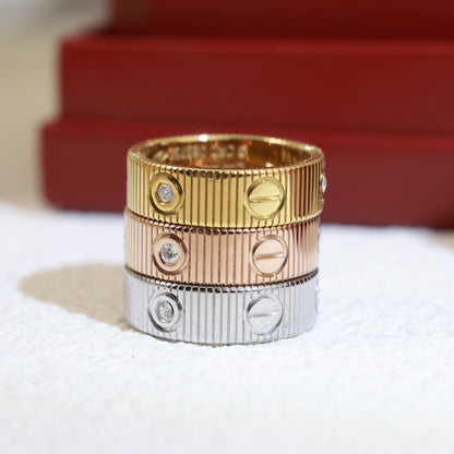 [Sophire Jewelry]LOVE 6.5MM UNLIMITED 3 DIAMONDS RING