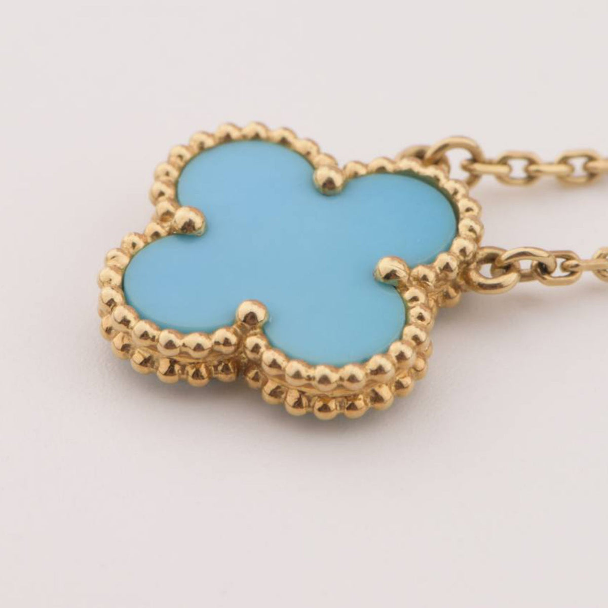 [Sophire Jewelry ]CLOVER 15MM VINTAGE TURQUOISE NECKLACE