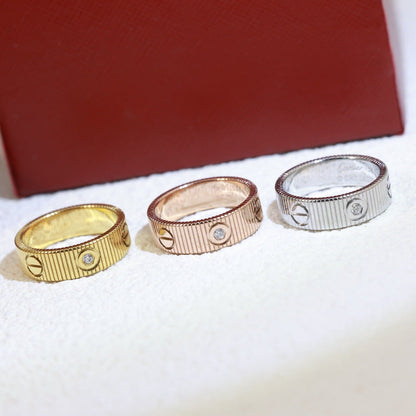 [Sophire Jewelry]LOVE 6.5MM UNLIMITED 3 DIAMONDS RING