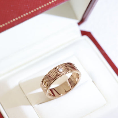 [Sophire Jewelry]LOVE 6.5MM UNLIMITED 3 DIAMONDS RING