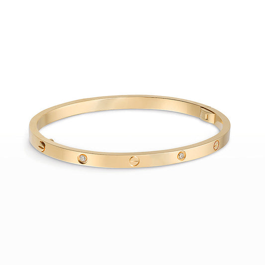 [Sophire]LOVE 3.65MM SMALL MODEL BANGLE - 6-DIAMOND