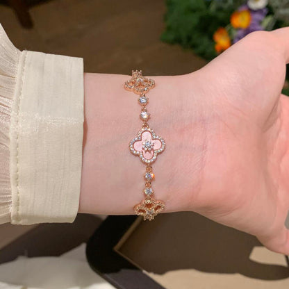 [Sophire Jewelry ]CLOVER 5 MOTIF PINK BLUE RED WHITE BRACELET