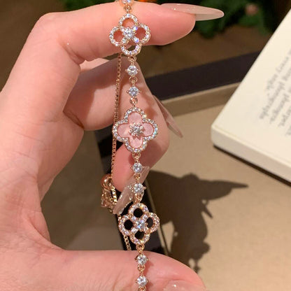 [Sophire Jewelry ]CLOVER 5 MOTIF PINK BLUE RED WHITE BRACELET
