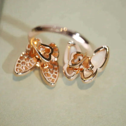 [Sophire Jewelry ]TWIN BUTTERFLY DIAMOND MOP RING