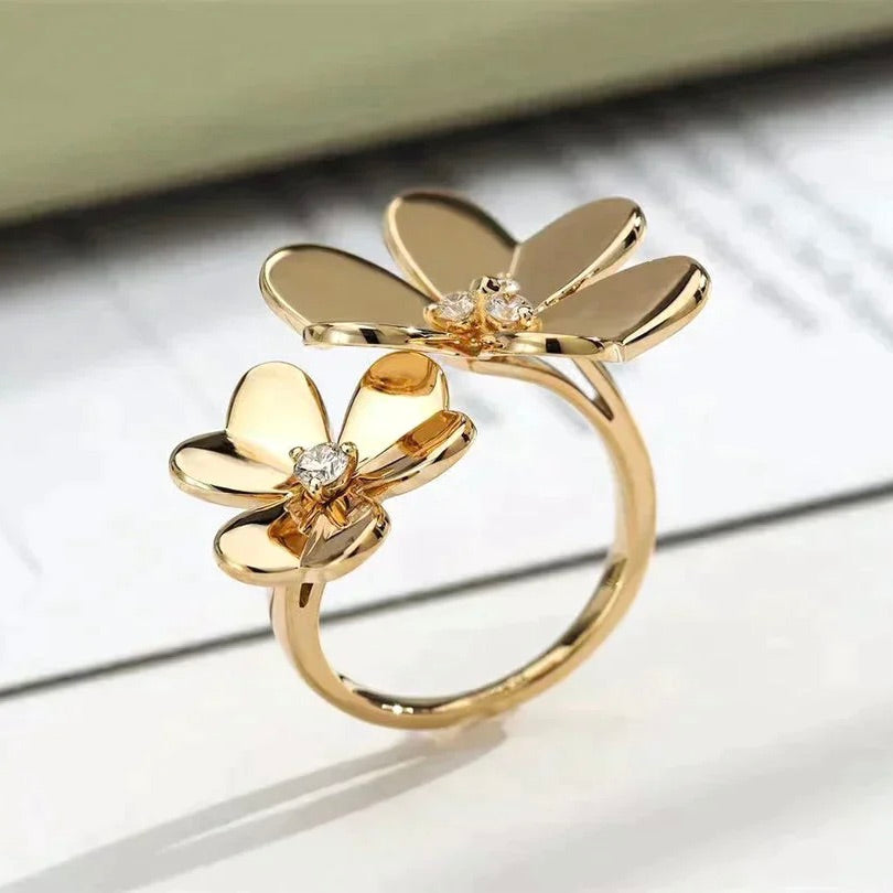 [Sophire Jewelry ]CLOVER COMOS GOLD DIAMOND RING