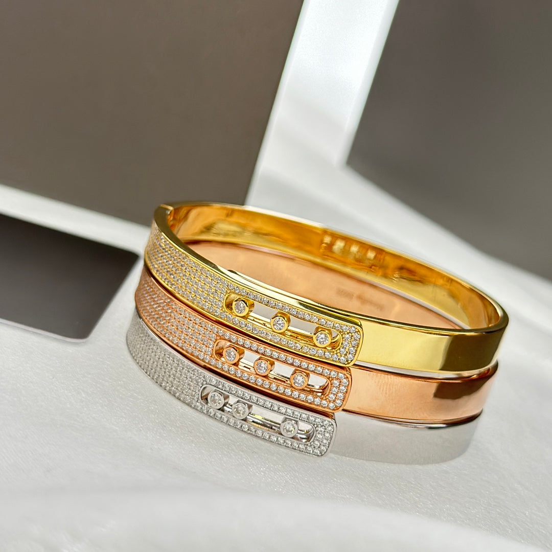 [Sophire Jewelry]Move Noa Rose Gold Pavé Diamond Bangle Bracelet